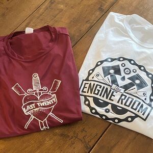 BUNDle ROWING / CREW  Graphic Tees - MAROON and WHITE SET OF 2 unisex